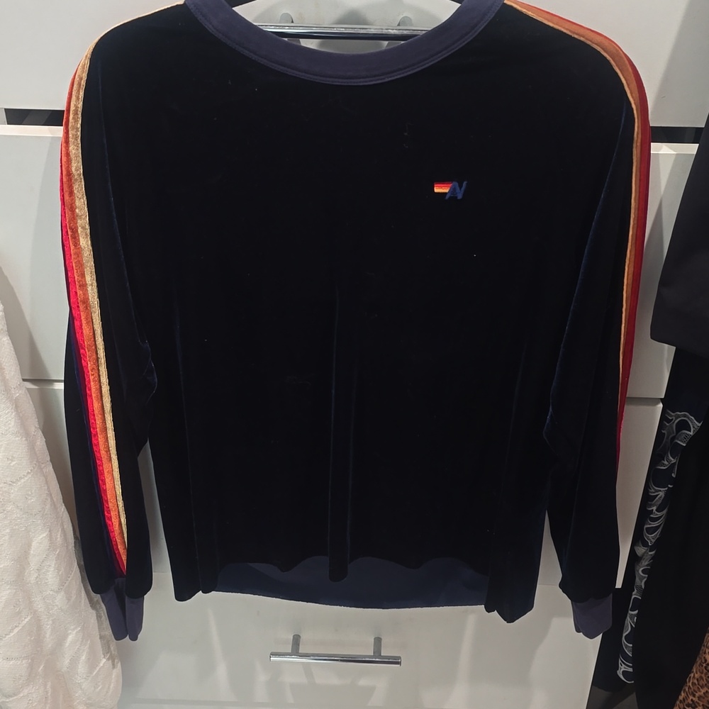 Velvet Cropped Avitator Nation Top Sweater